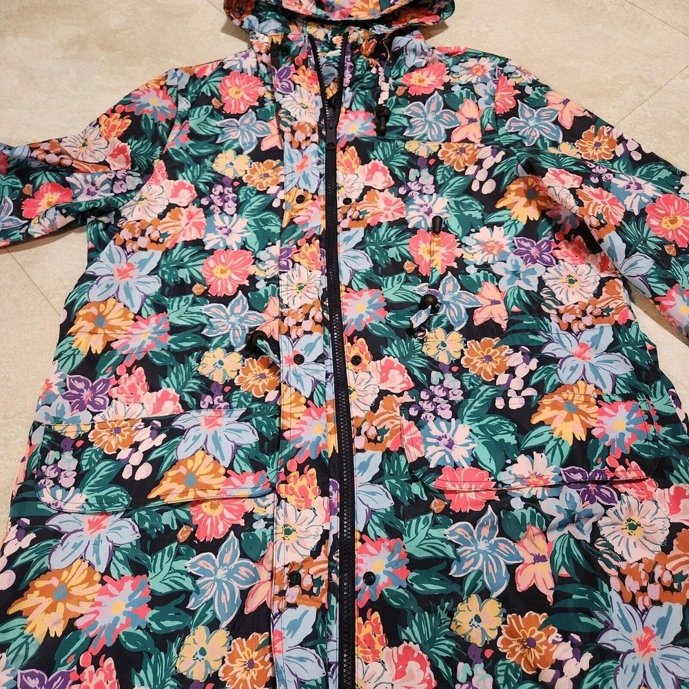Vera Bradley Womens S Small Colorful Floral Water Resistant Raincoat Rain Jacket - Picture 14 of 16